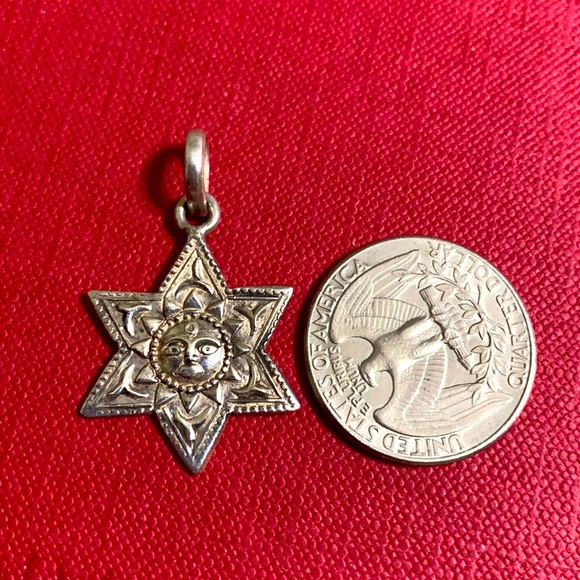 🖤VTG💕Sterling Sun ☀️ n star ⭐️ pendant - Picture 2 of 6